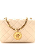Nappa Quilted Small Medusa Chain Crossbody White