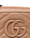 Calfskin Matelasse Monochrome Small GG Marmont Chain Shoulder Bag Camelia