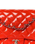 Patent Quilted Jumbo Double Flap Red