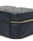 Lambskin Quilted Small Trendy CC Camera Case With Chain Navy