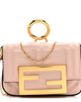 Nappa Matisse FF Embossed Nano Maxi Buckle Baguette Charm Rosa Quarzo