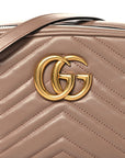 Calfskin Matelasse Small GG Marmont Chain Shoulder Bag Porcelain Rose