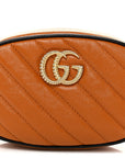 Vintage Effect Calfskin Matelasse Diagonal Torchon GG Marmont Belt Bag 95 38 Cognac