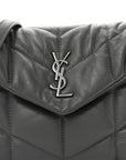 Lambskin Quilted Toy Loulou Puffer Monogram Chain Satchel Fog