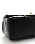 Lambskin Quilted Mini Rectangular Flap Black