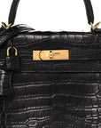 Matte Alligator Kelly Retourne 28 Black