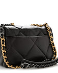 Lambskin Quilted Medium CHNL 19 Flap Dark Brown