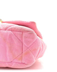 Denim Quilted Medium CHNL 19 Flap Neon Pink