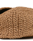 Raffia Calfskin Monogram Medium Niki Chain Satchel Natural