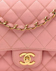 Caviar Quilted Medium Double Flap Pink