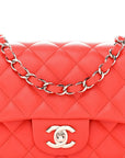 Lambskin Quilted Mini Rectangular Flap Red