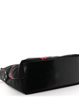 Tessuto Nylon Rose Shoulder Bag Black Rosso