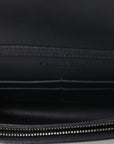 Metallic Patent Micro-Cannage D1ORama Wallet on Chain Pouch Onyx Black