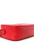 Calfskin Matelasse Small GG Marmont Chain Shoulder Bag Hibiscus Red