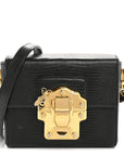 Calfskin Iguana Embossed Mini Lucia Satchel Black