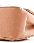 Lambskin Quilted Mini Square Flap Brown