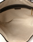 GG Supreme Monogram Web Small Ophidia Half Moon Hobo Brown