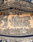 Canvas Embroidered Large D1ORiviera Toile De Jouy Book Tote Blue