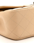 Caviar Quilted Jumbo Double Flap Light Beige