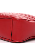 Calfskin Matelasse Medium GG Marmont Chain Shoulder Bag Hibiscus Red