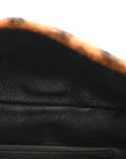 Shearling Vitello Dolce Macro FF 1974 Mini Baguette Tobacco Black