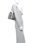 Metallic Caviar Quilted Mini CHNL 25 Handbag Anthracite