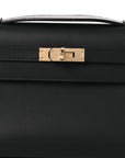 Swift Horseshoe Kelly Pochette Clutch Black Lime