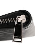 Coated Canvas La Greca Signature Black Gray
