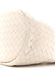 Calfskin Intrecciato Small Castello Bucket Bag White