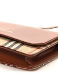 Calfskin House Check Hampshire Wallet On Chain Tan