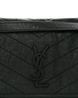 Crinkled Lambskin Matelasse Monogram Medium Niki Chain Satchel Dark Green