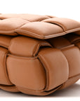 Nappa Maxi Intreccio Padded Cassette Crossbody Bag Caramel