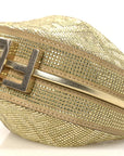 Crystal Vitello Laminato Suede FF Nano FNDIgraphy Hobo Bag Platino