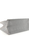 Canvas Embroidered Cannage Medium Book Tote Stone