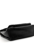 Crinkled Calfskin Monogram Medium Niki Chain Satchel Black