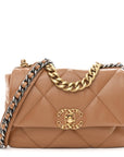 Lambskin Quilted Medium CHNL 19 Flap Brown
