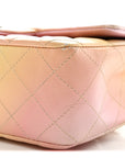 Lambskin Quilted Tie Dye Ombre Mini Rectangular Flap Yellow Multicolor