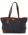 New Denim GG Monogram Medium Ophidia Shopping Tote Blue Tea Cuir