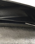 Metallic Caviar Quilted Mini Rectangular Flap Dark Grey