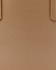 Calfskin TB Motif Embossed Medium Tote Camel
