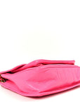 Crinkled Calfskin Matelasse Monogram Medium Niki Chain Satchel Rose Glow