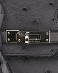 Ostrich Birkin 25 Gris Agate