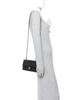 Lambskin Quilted Mini Rectangular Flap Black