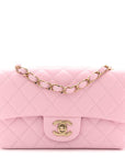 Lambskin Quilted Mini Rectangular Flap Pink