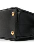Saffiano Lux Micro Galleria Shoulder Bag Black