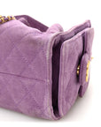 Suede Quilted Mini CHNL 25 Handbag Purple
