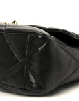 Lambskin Quilted Large CHNL 19 Flap Black