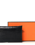 Lizard Calvi Card Case Black