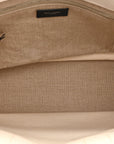 Linen Calfskin Small Rive Gauche Tote Greggio Natural