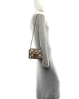 GG Supreme Monogram Berry Textured Dollar Calfskin Small Padlock Shoulder Bag Beige Ebony Light Copper Mystic White